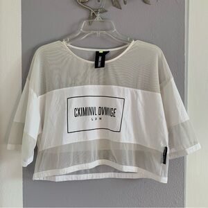 Criminal Damage LDN White Crop Tee